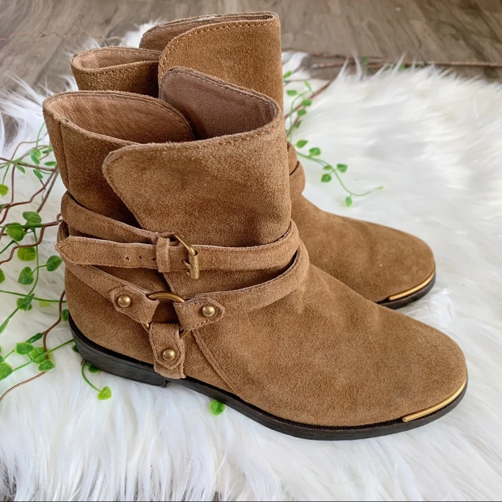 NEW | UGG Kelby Leather Suede Ankle Bootie Boots Brown Size 5.5